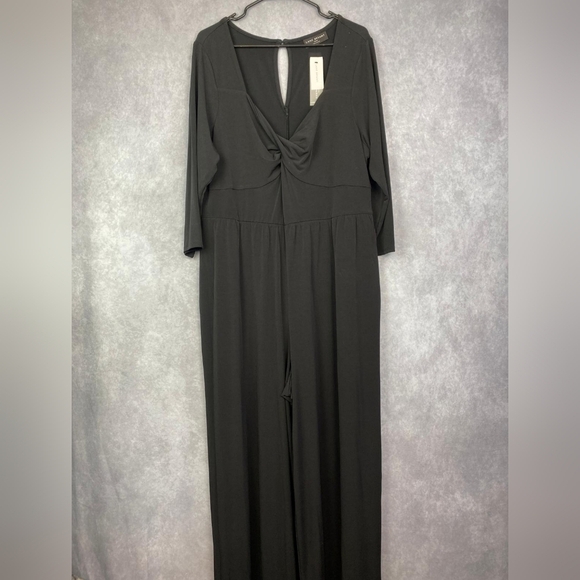 Lane Bryant 3/4 Sleeve Jumpsuit Womens  maxi Wide Leg Women’s Size 18/20 in Blac - Picture 1 of 14